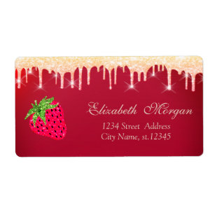 Cool Glitter Drips Strawberry Red  Label
