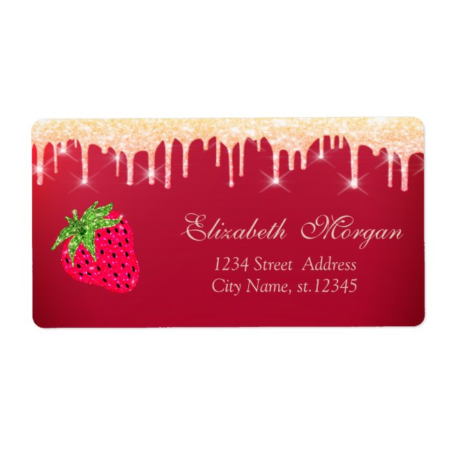 Cool Glitter Drips Strawberry Red  Label (Front)