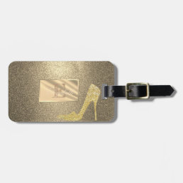 Cool Glitter, High Heel , Monogram-Personalized Luggage Tag