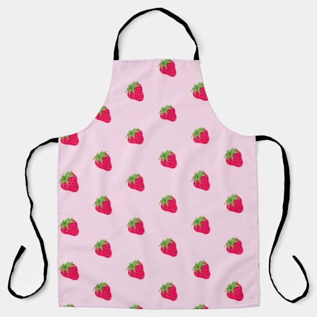 Cool Glitter Strawberry  Pink  Apron (Front)
