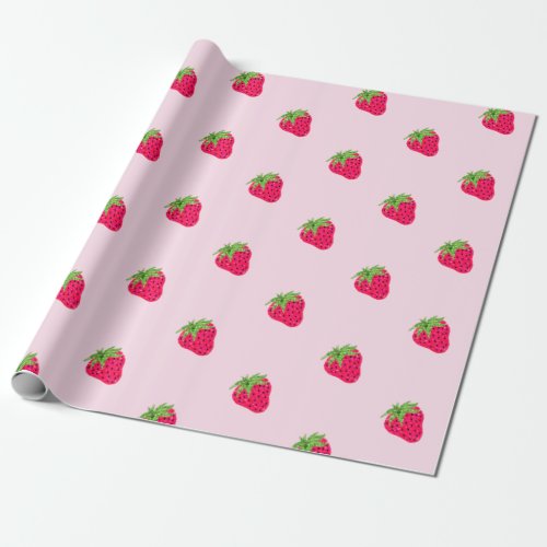 Cool Glitter Strawberry  Pink  Wrapping Paper