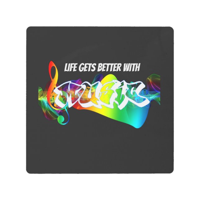 Cool Global Music Sound Metal Print (Front)