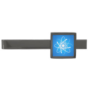 Cool Glowing Atom Gunmetal Finish Tie Clip