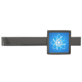 Cool Glowing Atom Gunmetal Finish Tie Clip