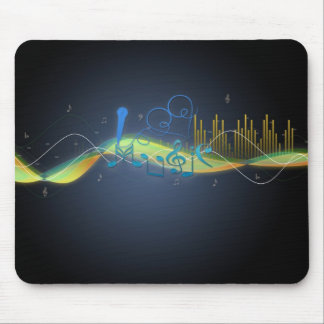 Cool glowing effects music notes heart swirls mouse pad