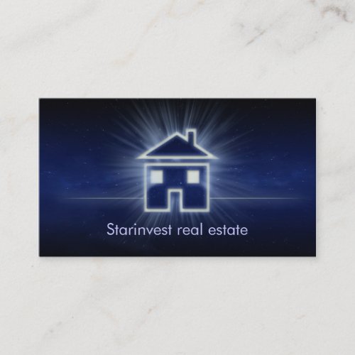 Cool glowing house real estate business card