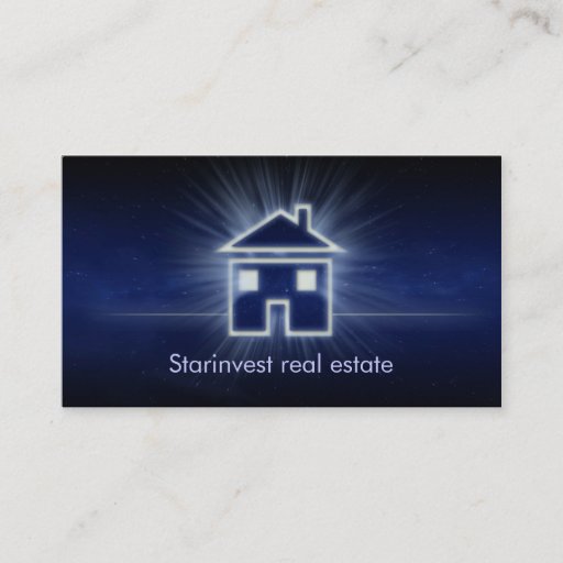 Customizable Cool glowing house real estate business card