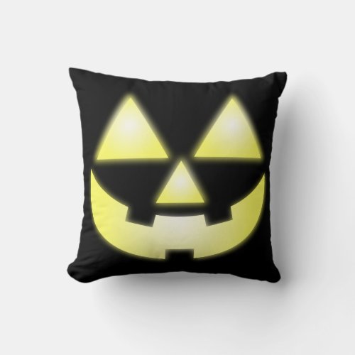 Cool Glowing Jack_o_lantern Face Throw Pillow