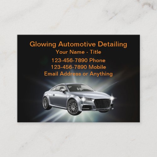 Cool Glowing Shine Automotive Business Cards