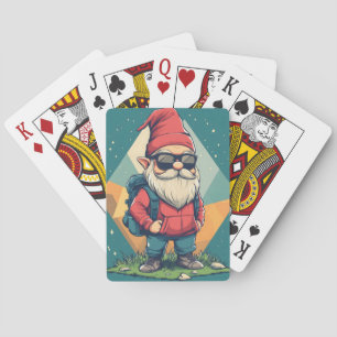 Cool Gnome on an Adventure: Fun Illustration Poker Cards