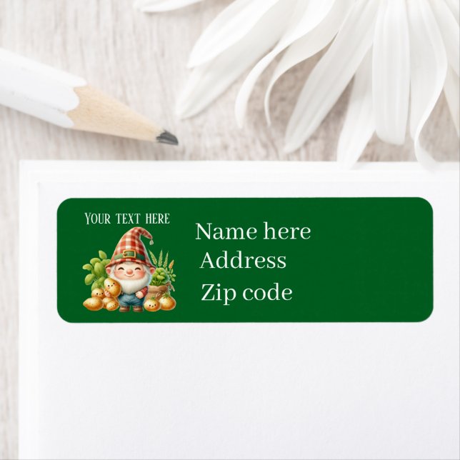 Cool gnome potato farmer customizable label (Insitu)
