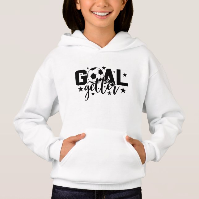 cool goal getter soccer word art sports hoodie (Front)