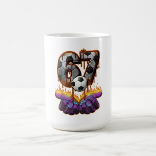 Cool Goalkeeper Soccer Ball Jersey Number 67 Art Coffee Mug