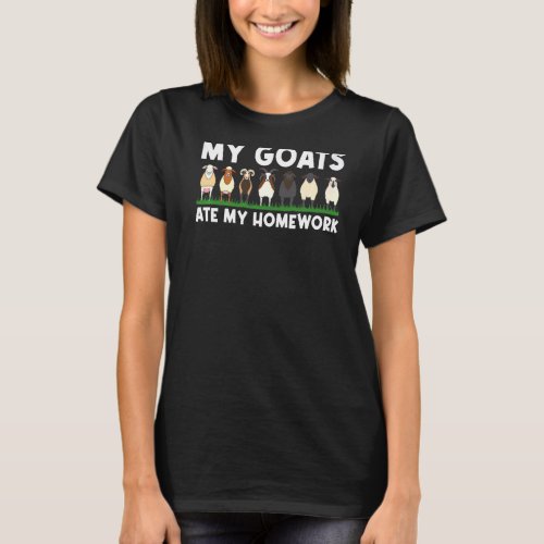 Cool Goat For Kids Boys Domestic Goat Farm T_Shirt