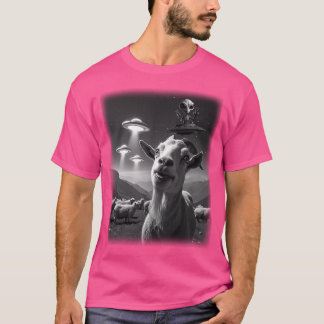Cool Goat Ufo Alien Abduction Animal Selfie A Fun T-Shirt