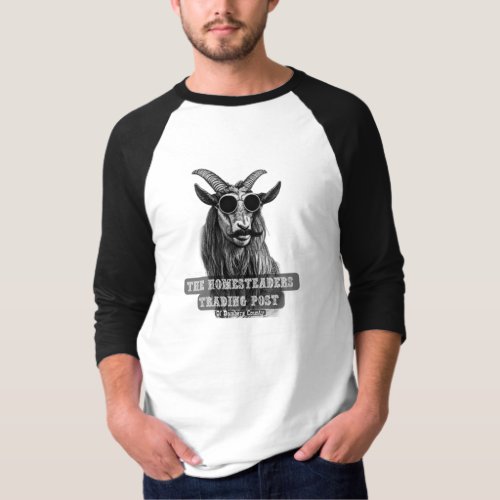 Cool Goat with Handlebar Mustache THTP Merch T_Shirt