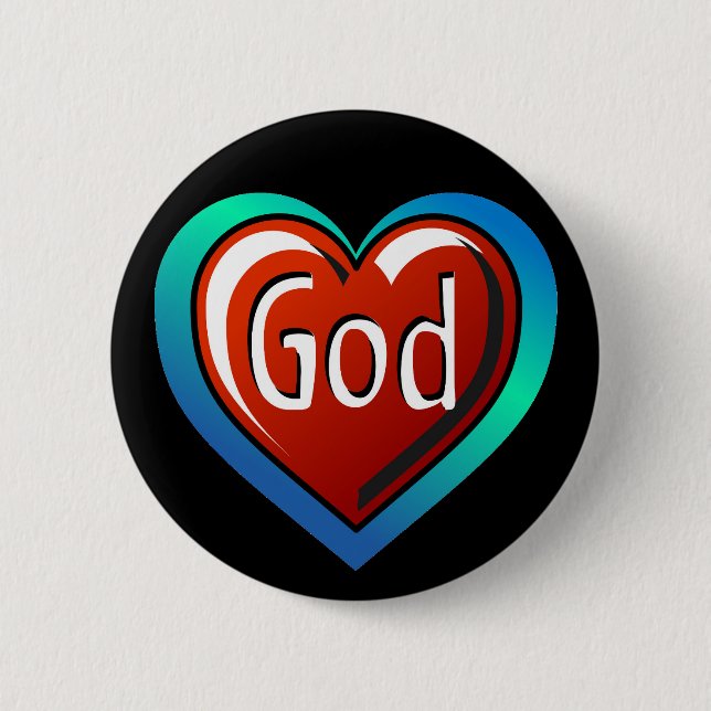 Cool GOD Heart Button (Front)