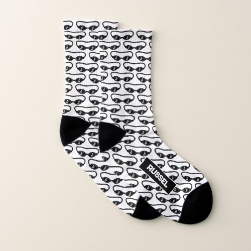 Cool goggle print sport socks gift for swimmers