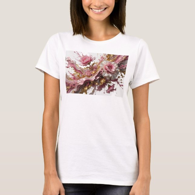 Cool Gold ABSTRACT ART Statement Tee (Front)