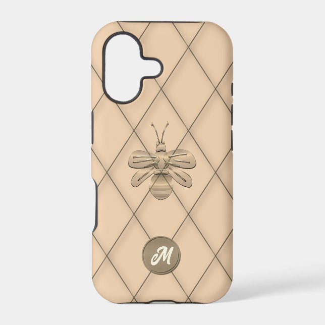 Cool Gold Bee Monogram  Case-Mate iPhone Case (Back)
