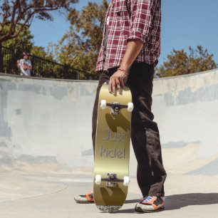 Cool Gold Black Gray Typography Skateboard