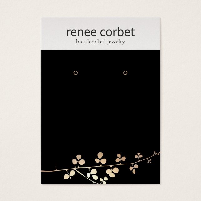 Cool Gold Branch Black Earring Display Holder (Front)