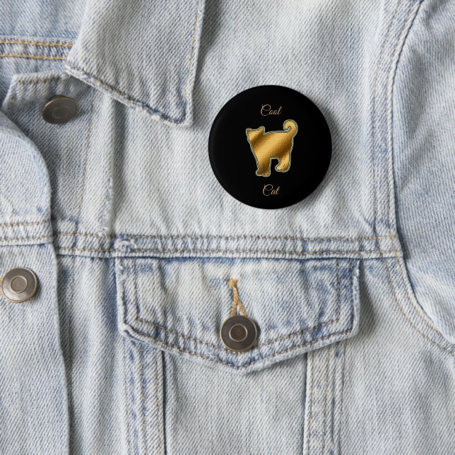 Cool Gold Cat Button (In Situ)