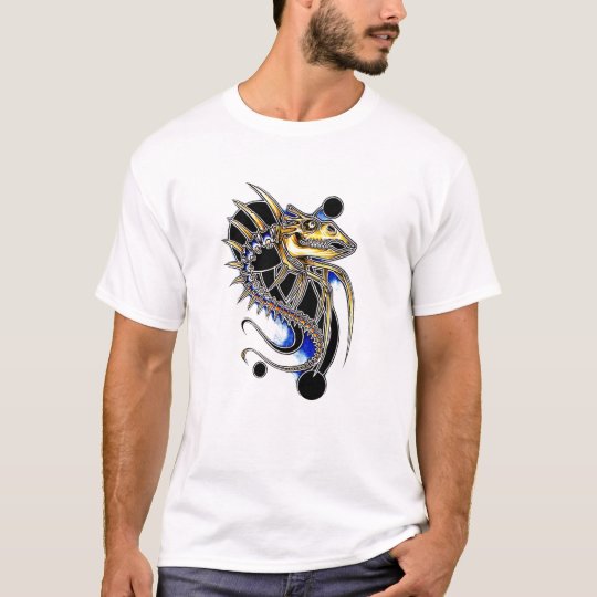 Cool Gold Dragon Skull tattoo T-Shirt