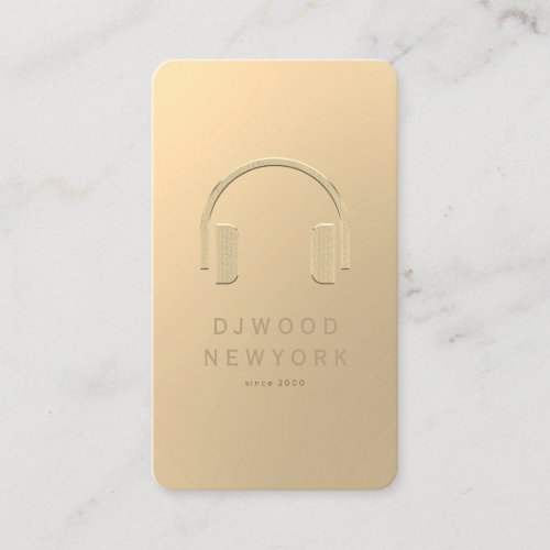 Cool Gold Foil Faux Headphone DJ Business Card