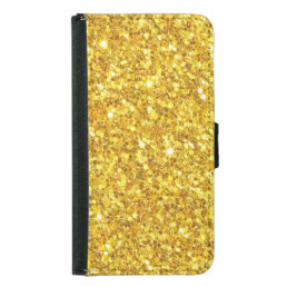 Cool Gold Glitter Pattern Samsung Galaxy S5 Wallet Case