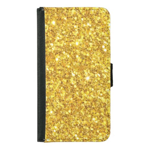 Cool Gold Glitter Pattern Samsung Galaxy S5 Wallet Case