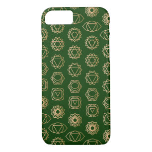 Cool Gold Green Chakra Pattern iPhone 8/7 Case