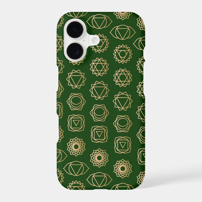 Cool Gold Green Chakra Pattern Iphone Case (Back)