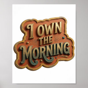 Cool Gold I OWN THE MORNING Graphic Tee Poster