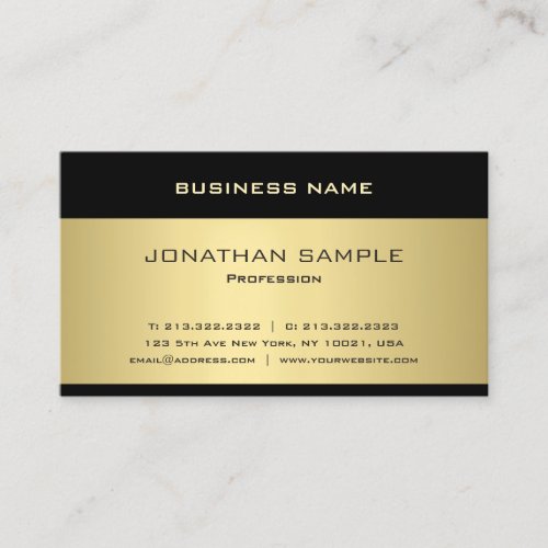 Cool Gold Look Template Elegant Modern Graceful Business Card