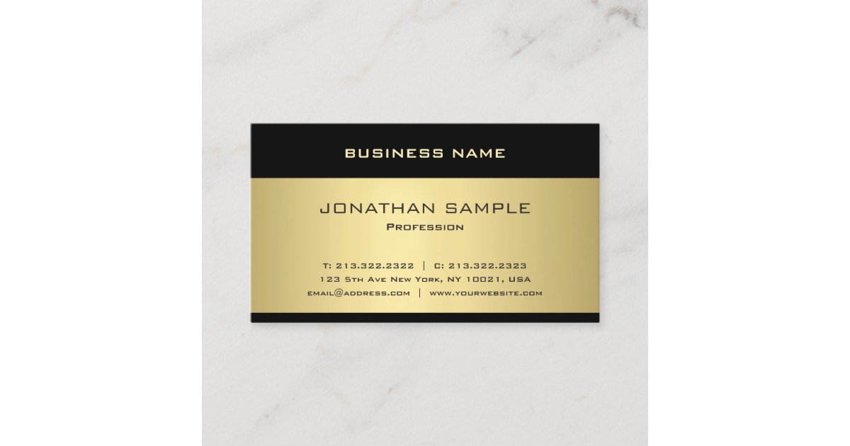 Cool Gold Look Template Elegant Modern Graceful Business Card | Zazzle