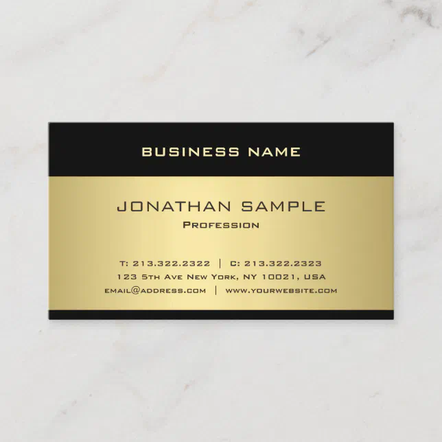 Cool Gold Look Template Elegant Modern Graceful Business Card | Zazzle