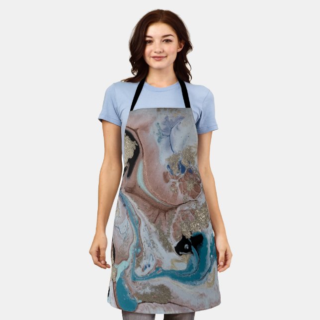 Cool Gold Marble Texture Apron (Worn)