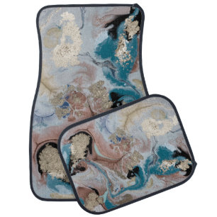 Cool Gold Marble Texture Car Floor Mat