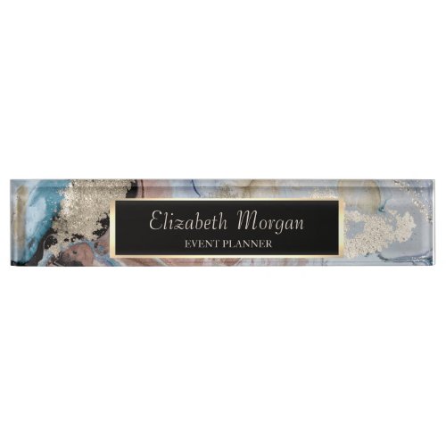 Cool Gold Marble Texture Desk Name Plate