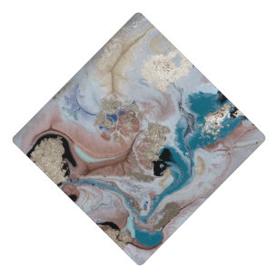 Cool Gold Marble Texture Graduation Cap Topper