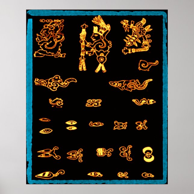 Cool Gold Mayan Design Poster (Front)