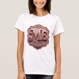 Cool Gold ME ESTABLISHED 1983 Text Design T-Shirt