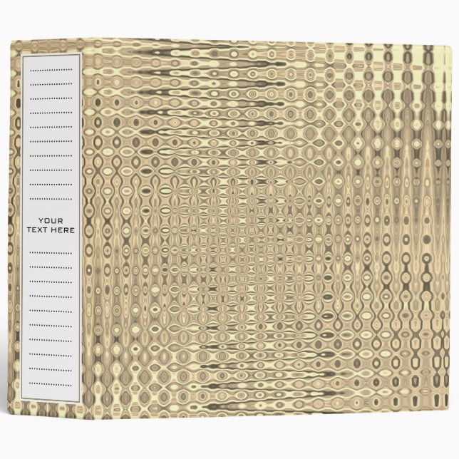 Cool Gold Modern Abstract Pattern Custom Template 3 Ring Binder (Front/Spine)