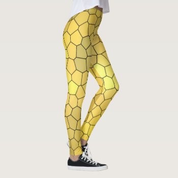 Cool Gold Mosaic Pattern Leggings by HappyGabby at Zazzle