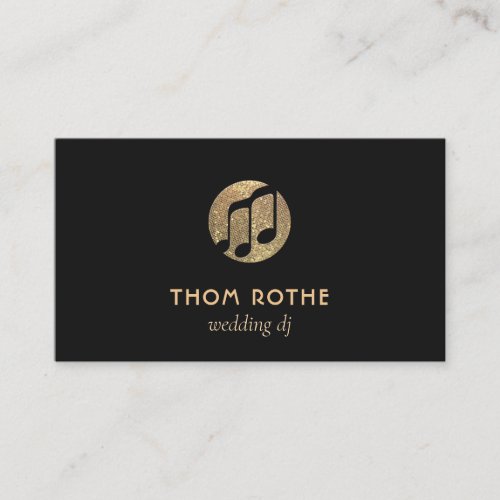 Cool Gold Music Note DJ Business Card