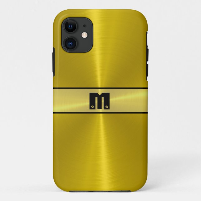 Cool Gold Shiny Stainless Steel Metal 7 Case-Mate iPhone Case (Back)