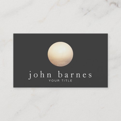 Cool Gold Sphere Minimalistic Black Business Card Template