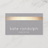 Cool Gold Striped Gray Grey Business Card (Front)