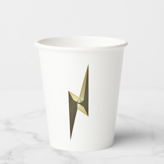 Cool gold thunder lightning rad party paper cups (Front)